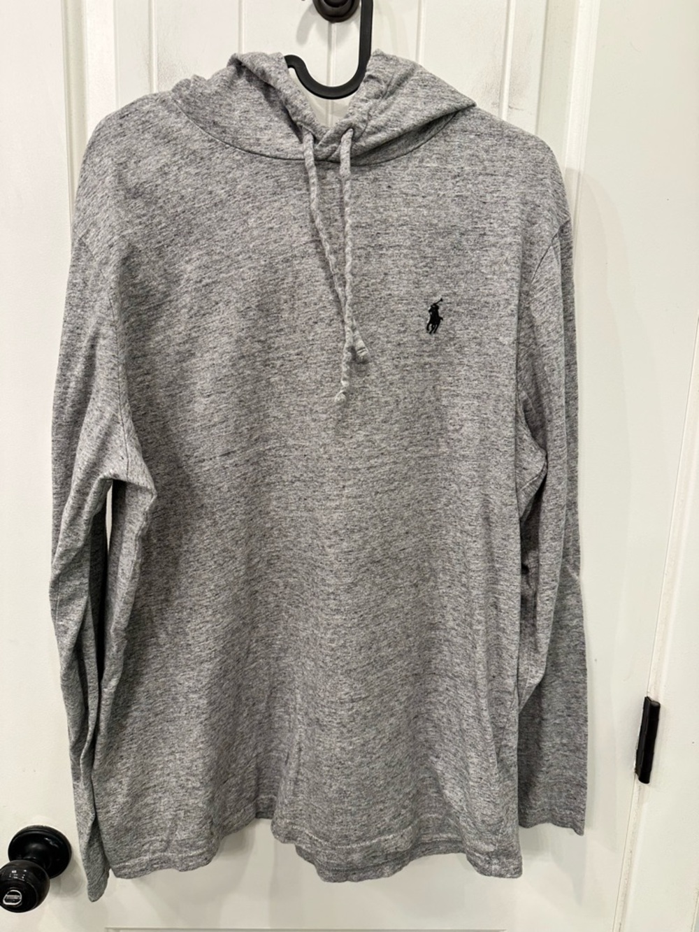 Polo Ralph Lauren Mens Large Grey Heather Lightweight Jersey Hoodie T-Shirt